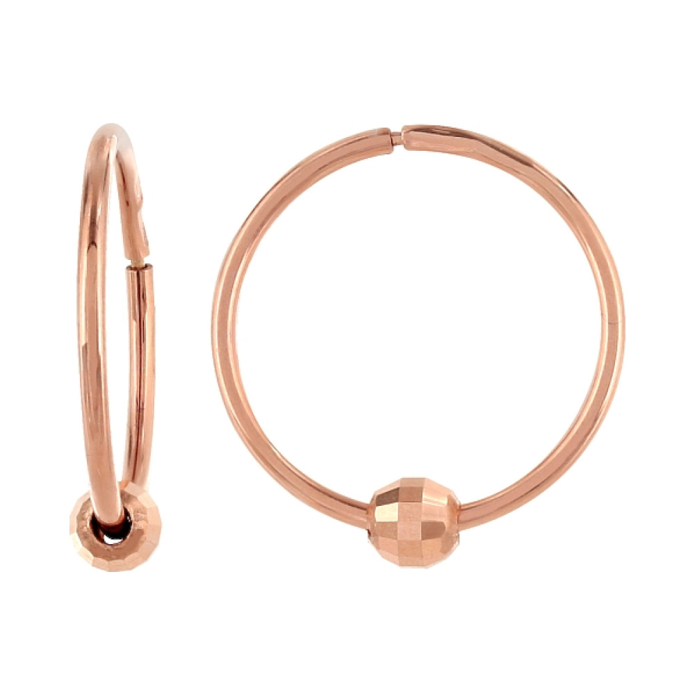 Золотые серьги без камня с алмазкой № 101935