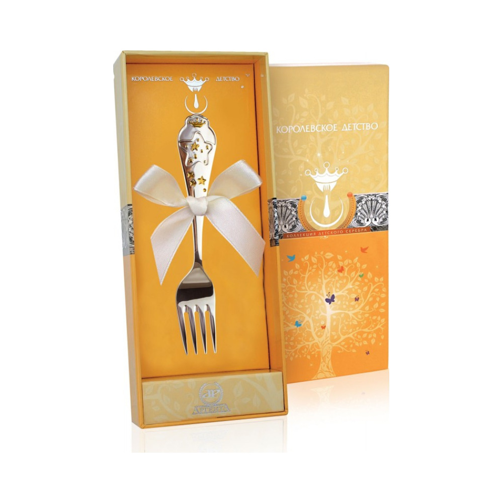 Вилка детская «Звезда» с позолотой