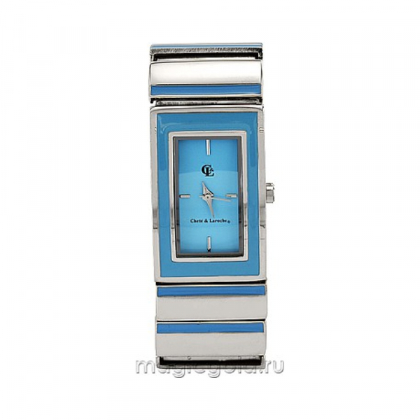 Часы металл. кварцевые на синем стальном ремешке № 33551