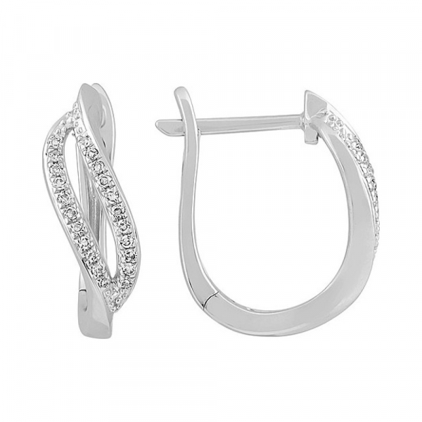 Золотые серьги с бриллиантом № 115264