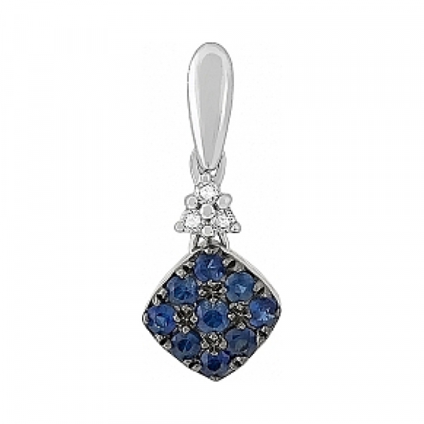 Подвеска с бриллиантом и сапфиром № 114890
