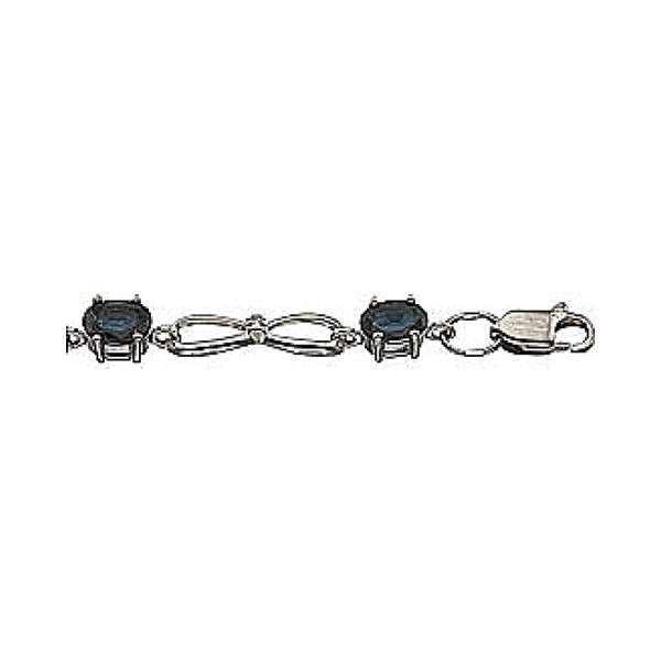  Золотой браслет с бриллиантами и сапфирами № 37206