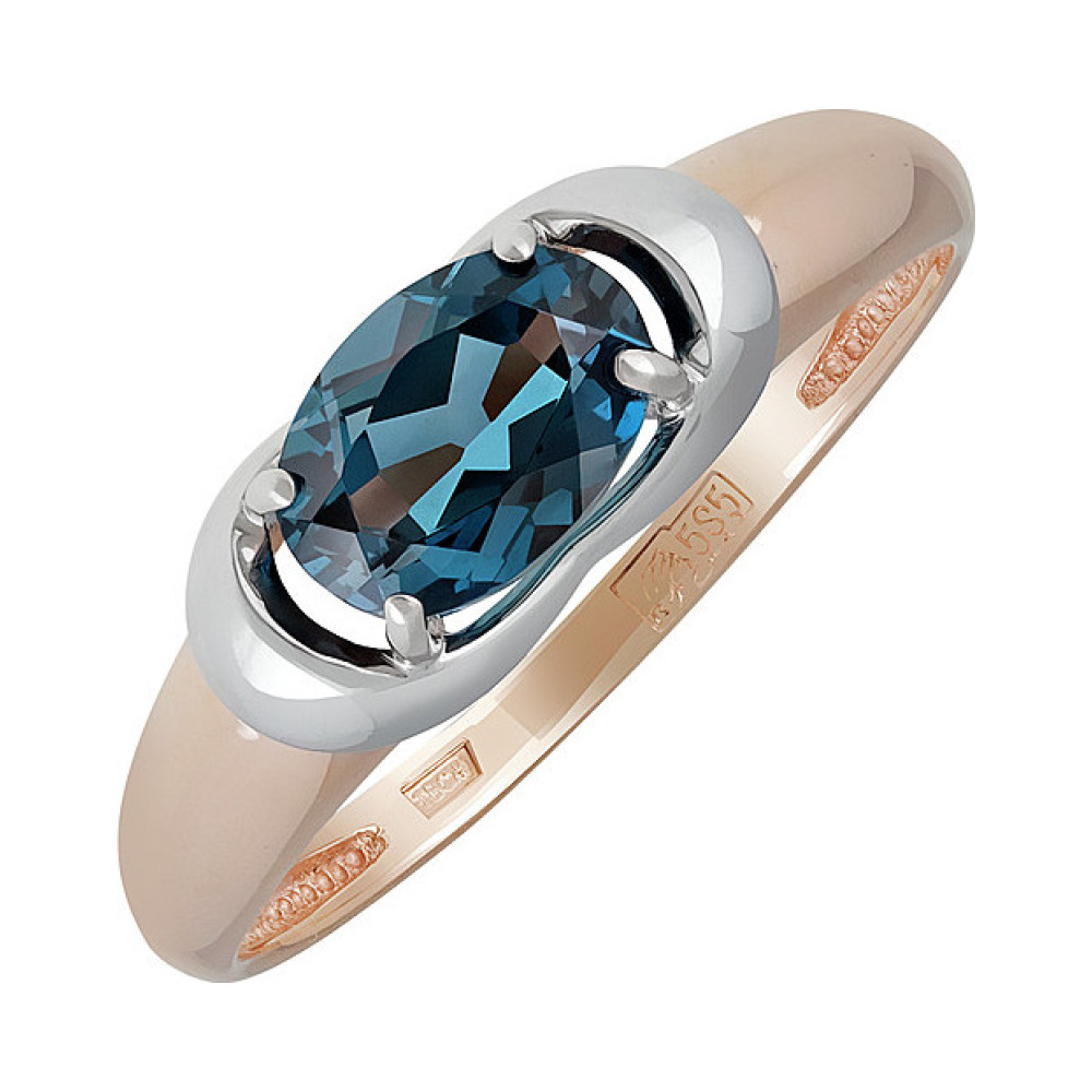 Золотое кольцо с топазом № 137869