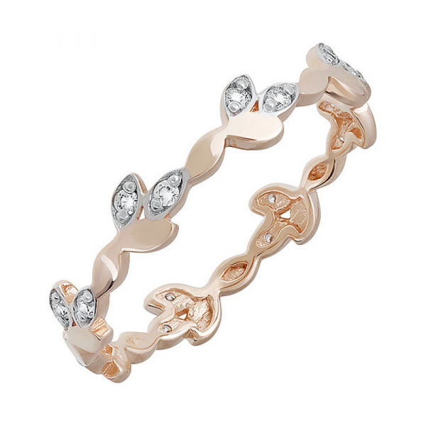 Золотое кольцо с фианитом № 133794