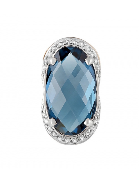 Золотая подвеска с топазом и фианитом № 131769