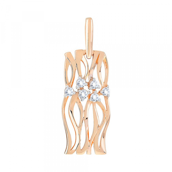 Золотая подвеска с фианитами № 112402