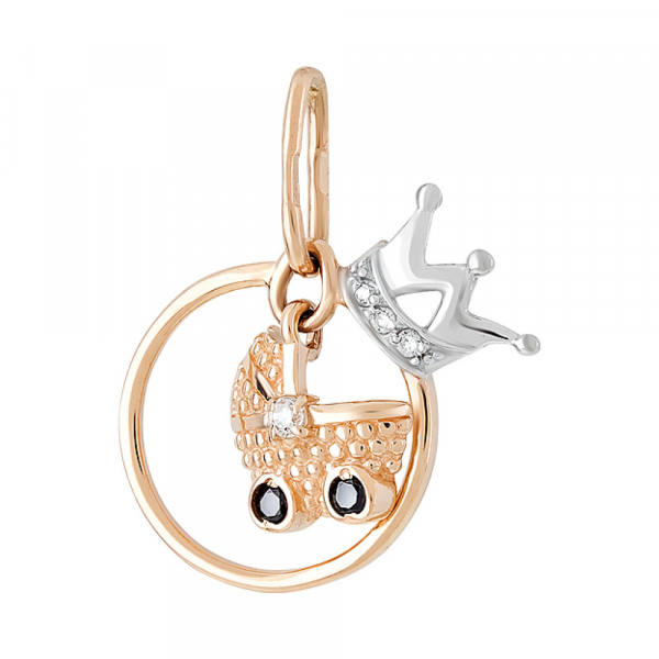 Золотая подвеска с фианитом № 129906