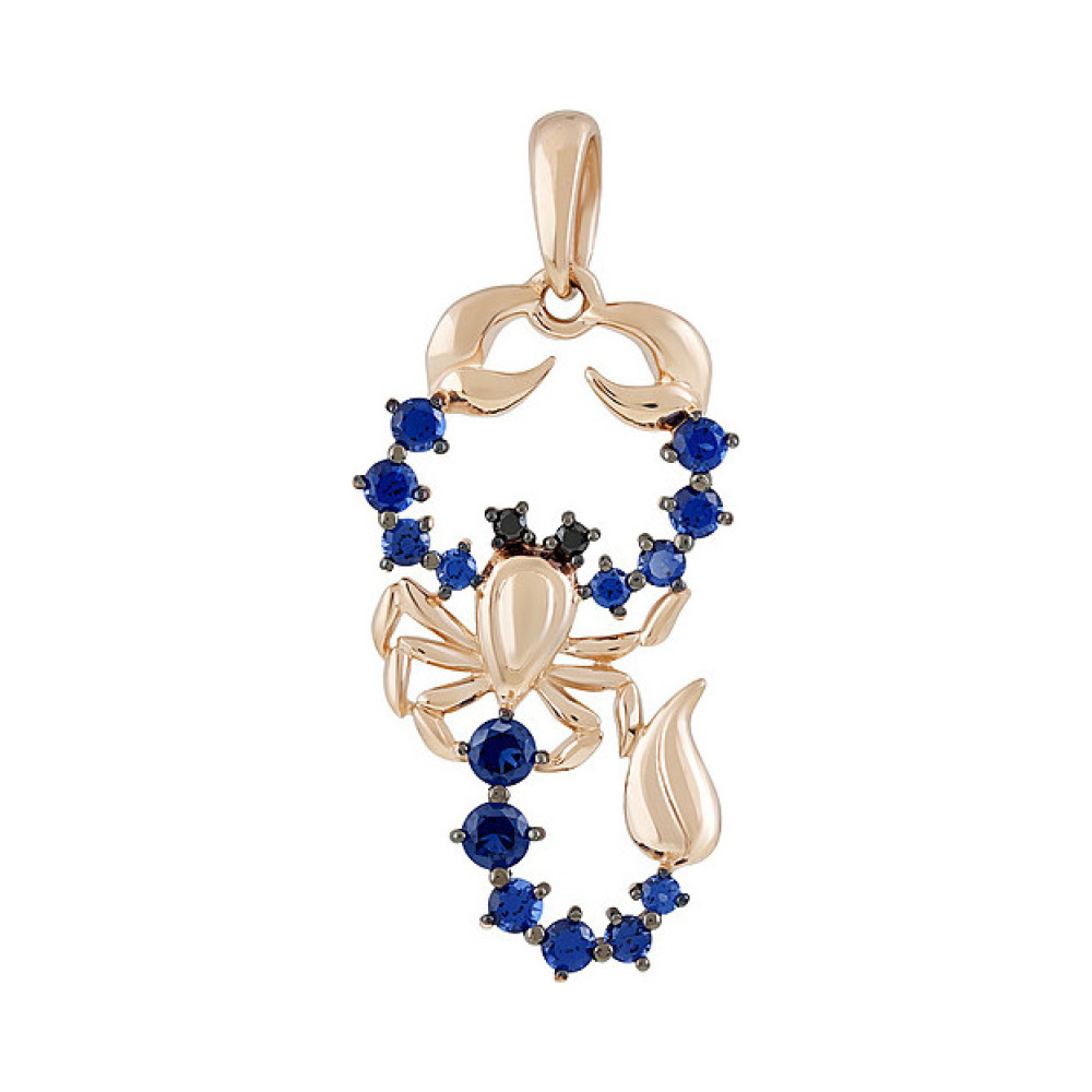 Золотая подвеска с фианитом № 134921