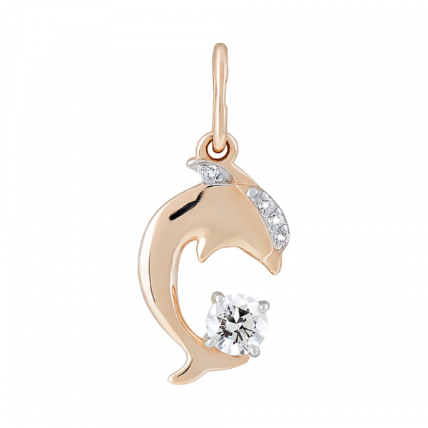 Золотая подвеска с кристаллами swarovski № 123982