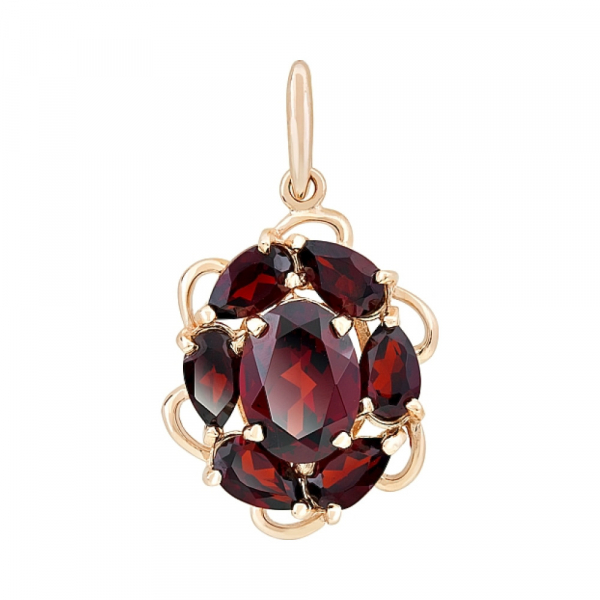 Золотая подвеска с гранатом № 116462