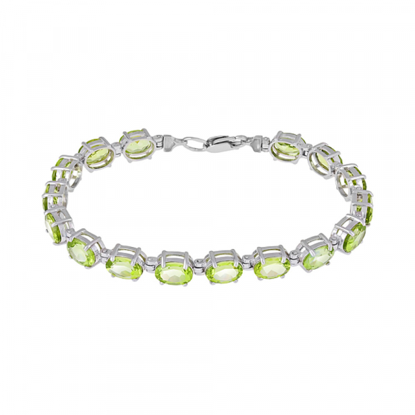 Серебряный браслет с хризолитом № 122887