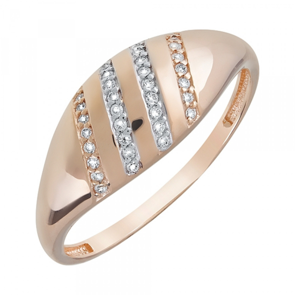 Золотое кольцо с фианитами № 121779