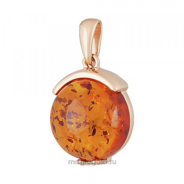 Золотая подвеска с янтарем № 160668