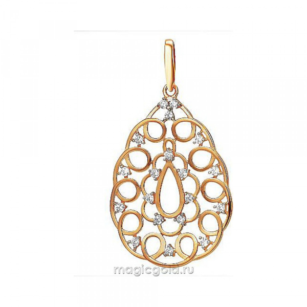 Золотая подвеска с фианитом № 172307