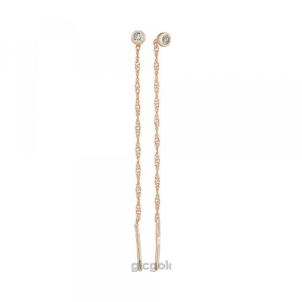 Золотые серьги с фианитом № 151502