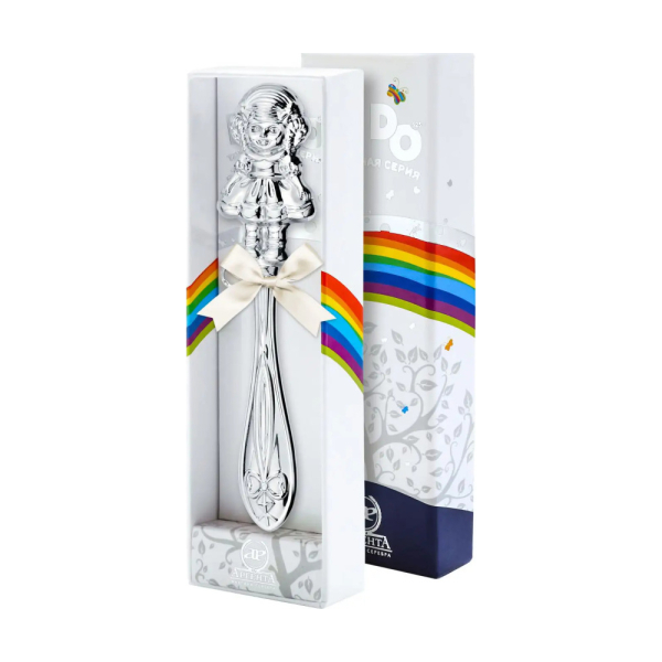 Погремушка Кукла из серебра 925 пробы