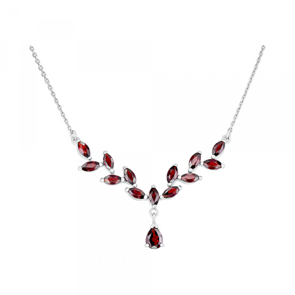 Серебряное колье с гранатом № 123908
