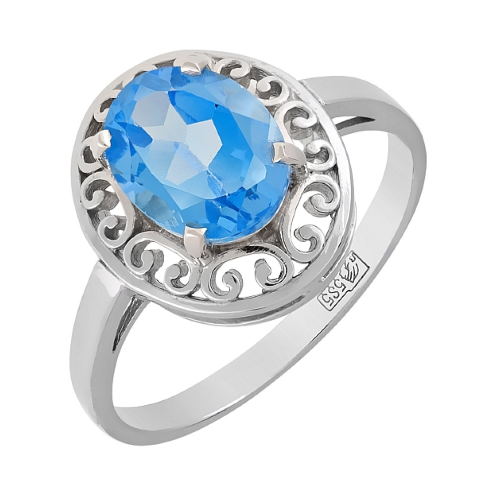 Золотое кольцо с топазом № 51996