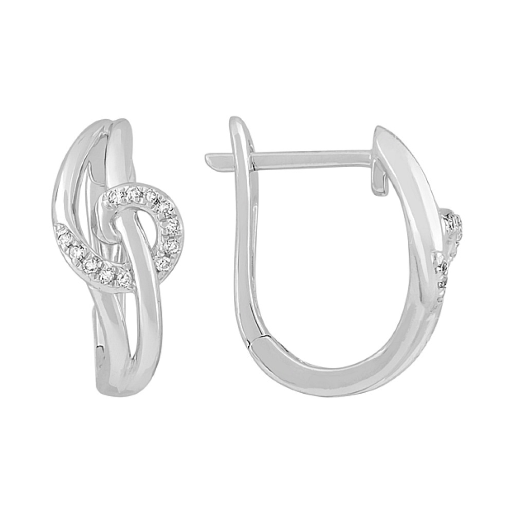 Золотые серьги с бриллиантом № 115262