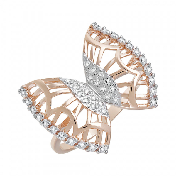 Золотое кольцо с фианитами № 126817