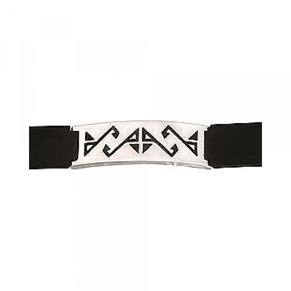 Серебряный браслет каучуковый с серебром № 28