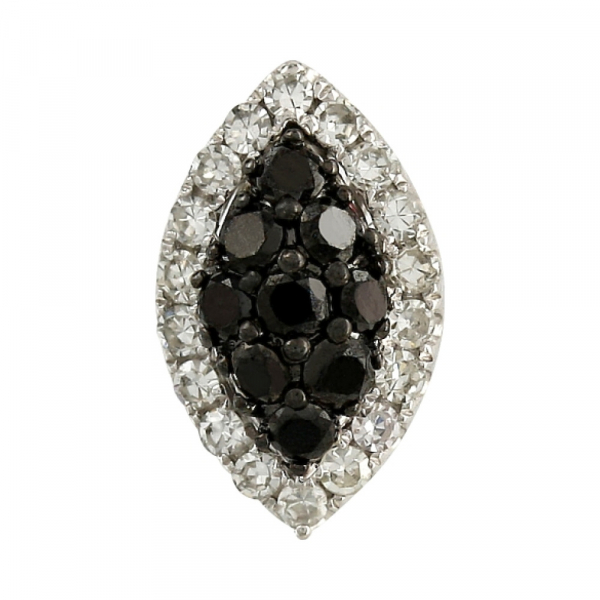 Золотая подвеска с чёрными и белыми бриллиантами № 106669