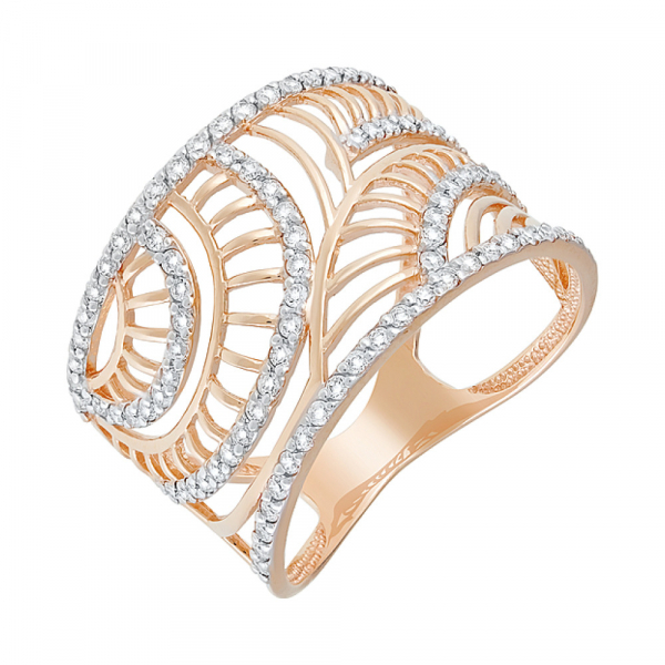 Золотое кольцо с фианитом № 129819