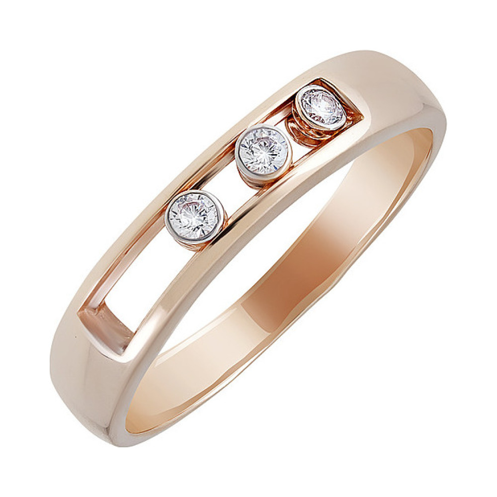 Золотое кольцо с фианитом № 133524