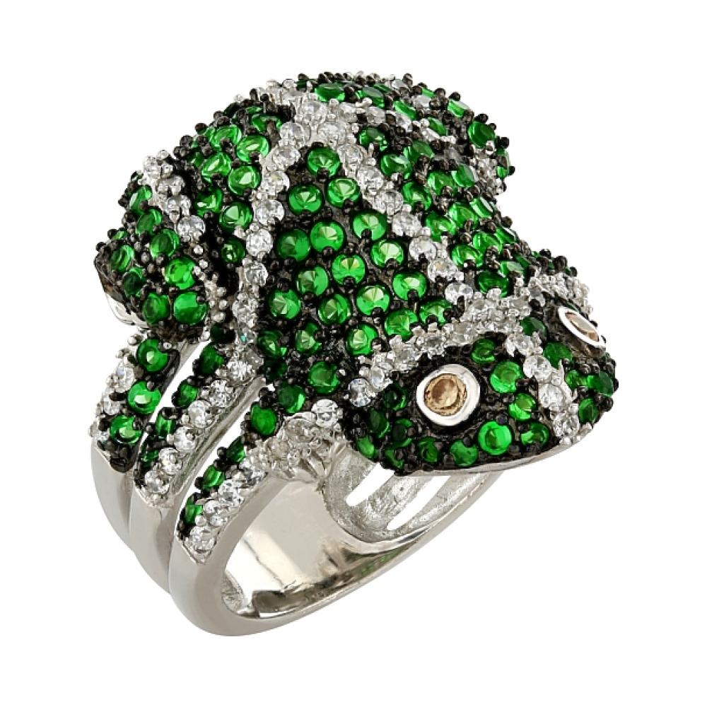 Серебряное кольцо с фианитом № 99573