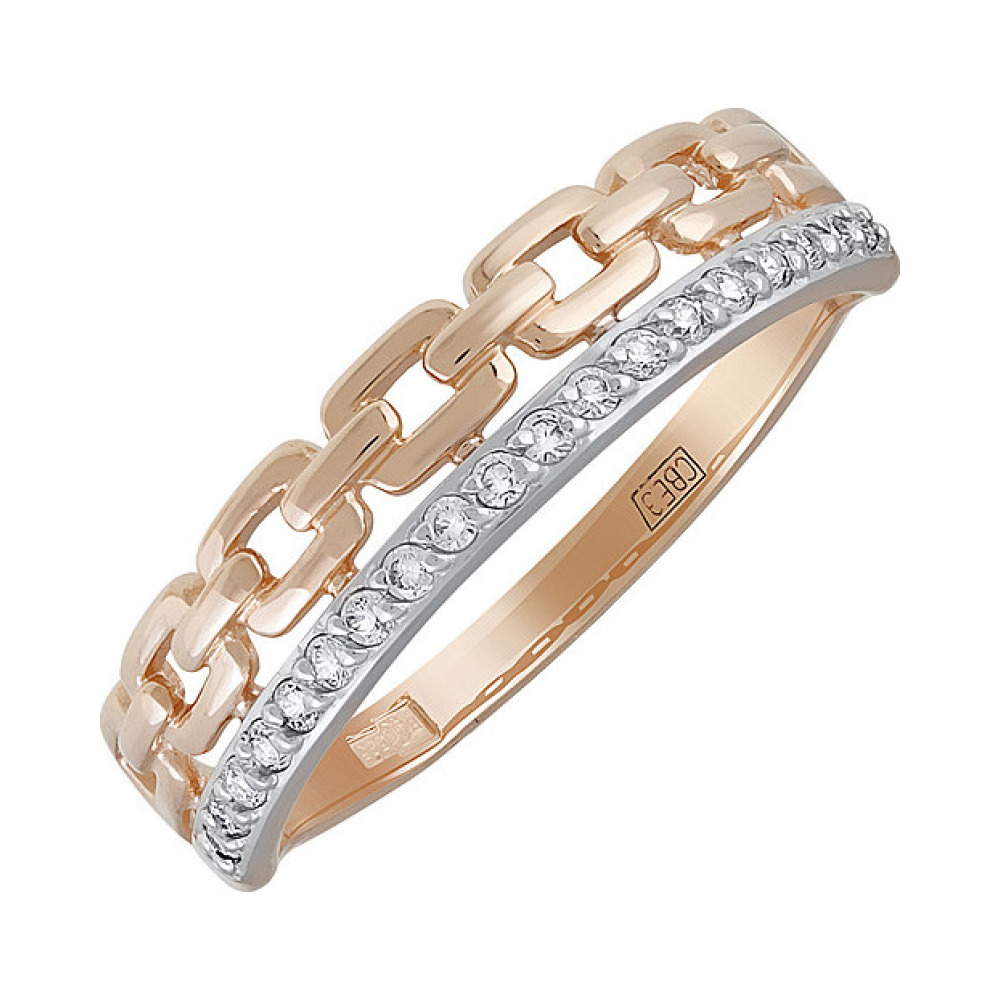 Золотое кольцо с фианитом № 134937