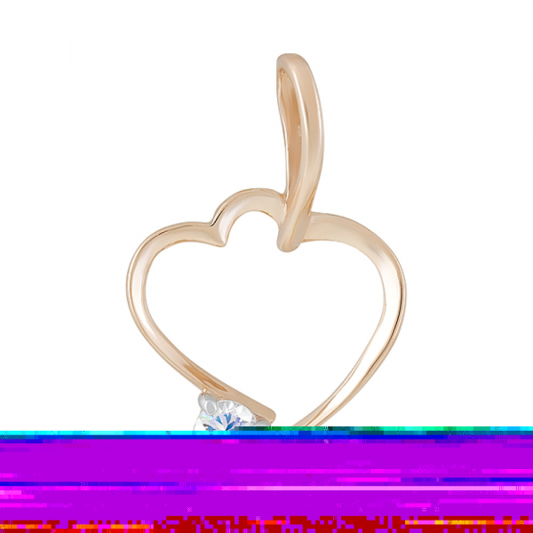 Золотая подвеска с фианитом № 124176