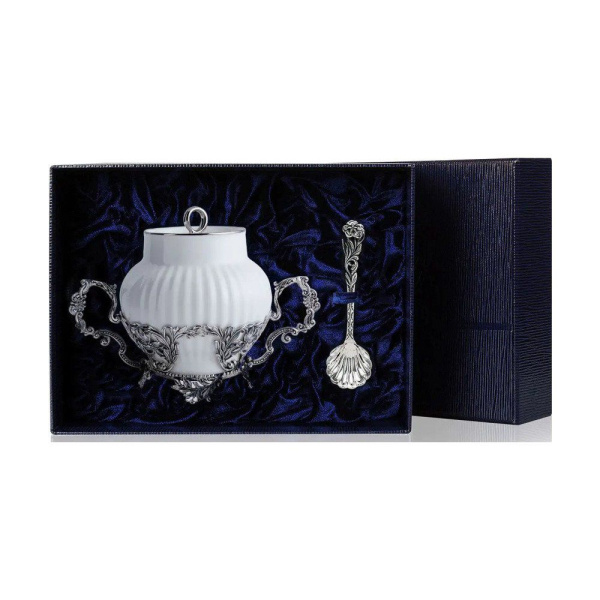 Набор Симфония: сахарница и совок для сахара из серебра 925 пробы