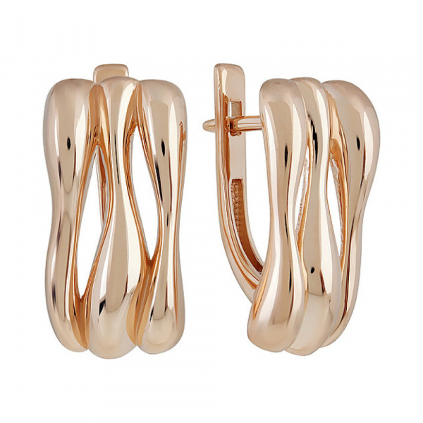 Золотые серьги без камня № 137423