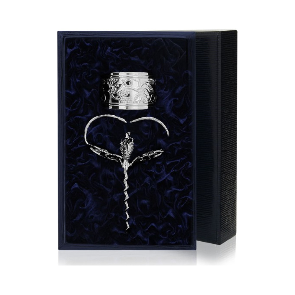 Набор винный «Виноград» из 2 серебряных предметов