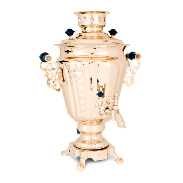 Самовар электрический "конус", 3 литра, латунь