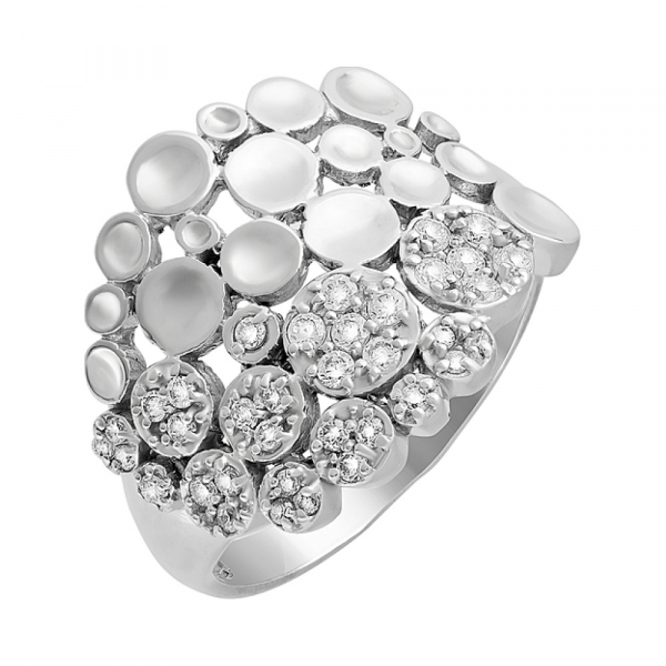 Серебряное кольцо с фианитом № 123325