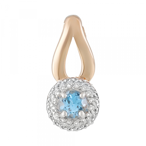 Золотая подвеска с топазом и фианитом № 128505