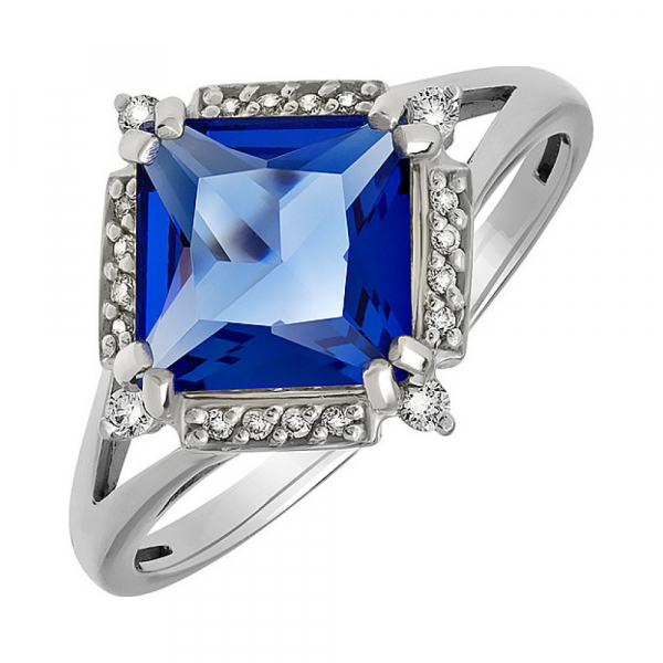 Серебряное кольцо с алпанитом и фианитом № 134550