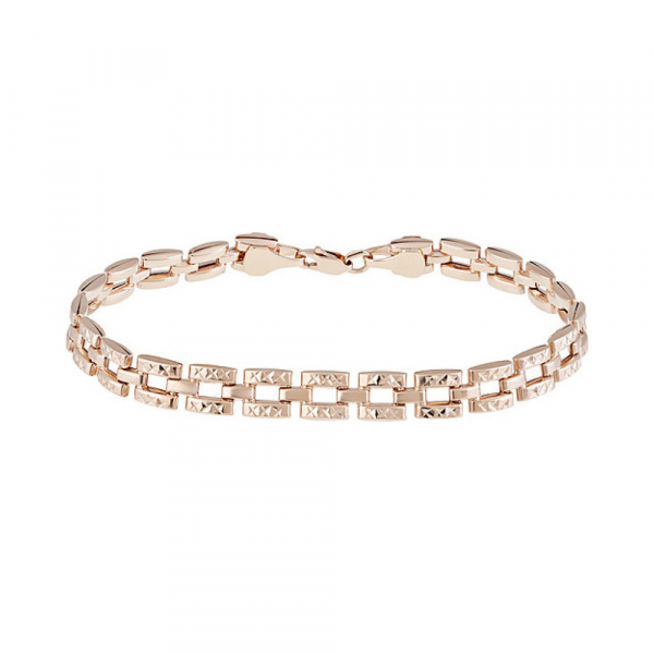 Золотой браслет без камня с алмазкой № 134528