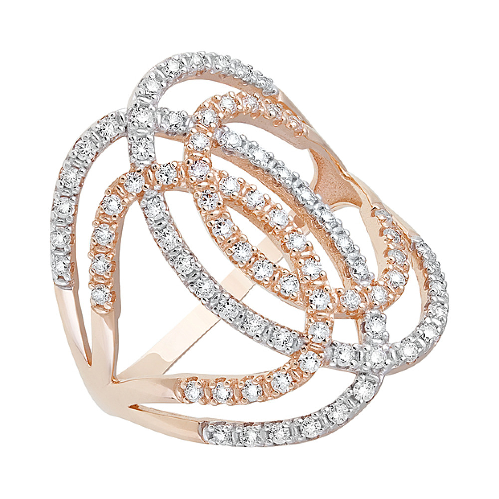 Золотое кольцо с фианитами № 126815