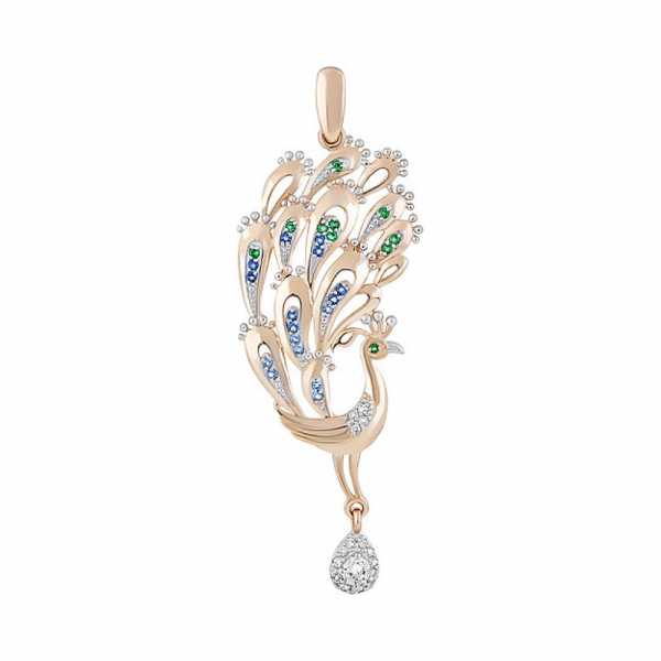 Золотая подвеска с фианитом № 133444