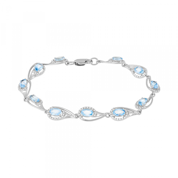 Золотой браслет с топазом и фианитом № 127048