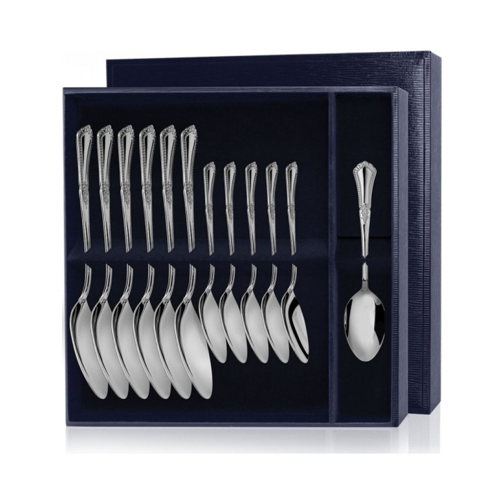 Серебряный столовый набор «Фаворит» 12 предметов (столовые и чайные ложки)