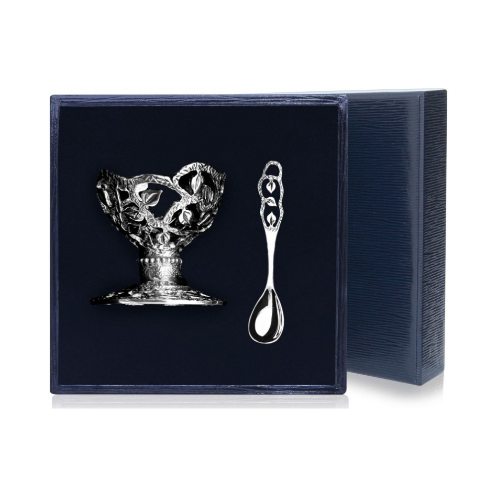 Подставка для яйца "Листопад" с чернением, серебро 925 пробы