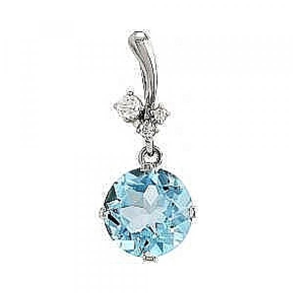 Серебряная подвеска с аметистом и фианитом № 103189