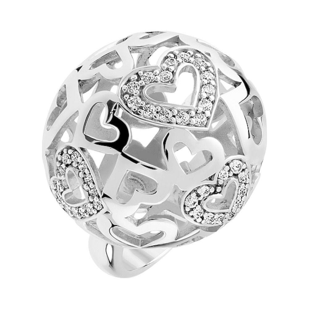 Серебряное кольцо с фианитом № 82777