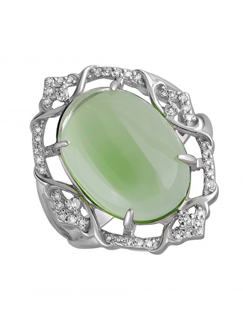 Серебряное кольцо с алпанитом и фианитом № 132523