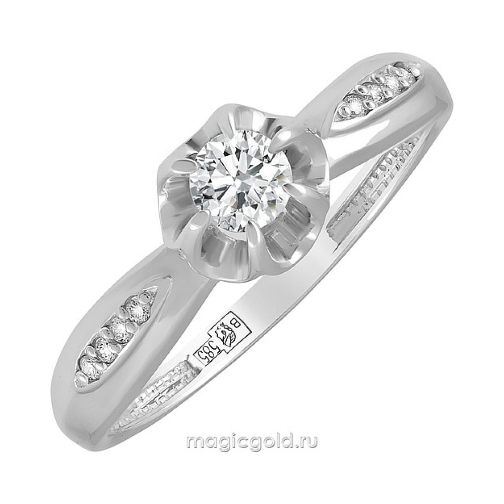 Золотое кольцо с бриллиантом № 137333