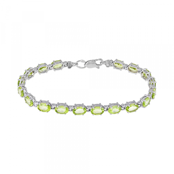 Серебряный браслет с хризолитом № 122882