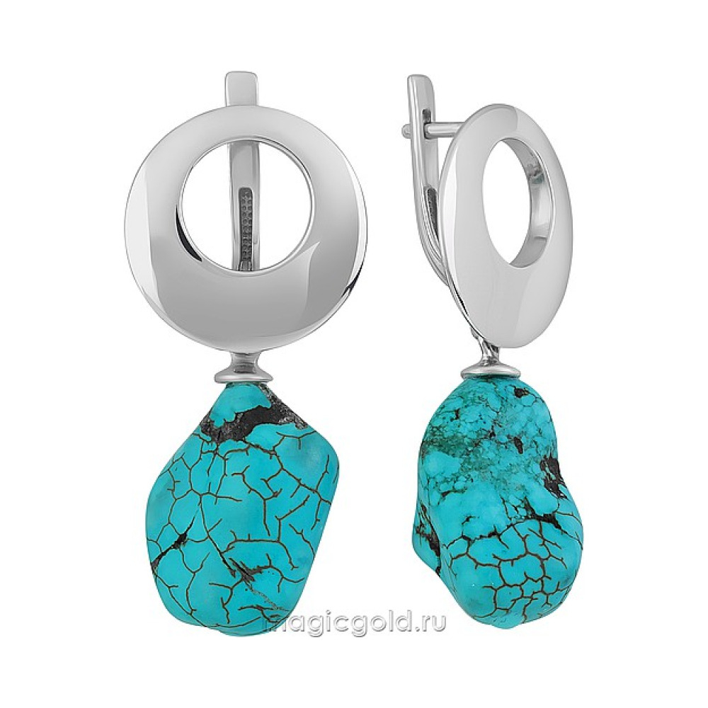Серебряные серьги с хуалитом синт № 162190